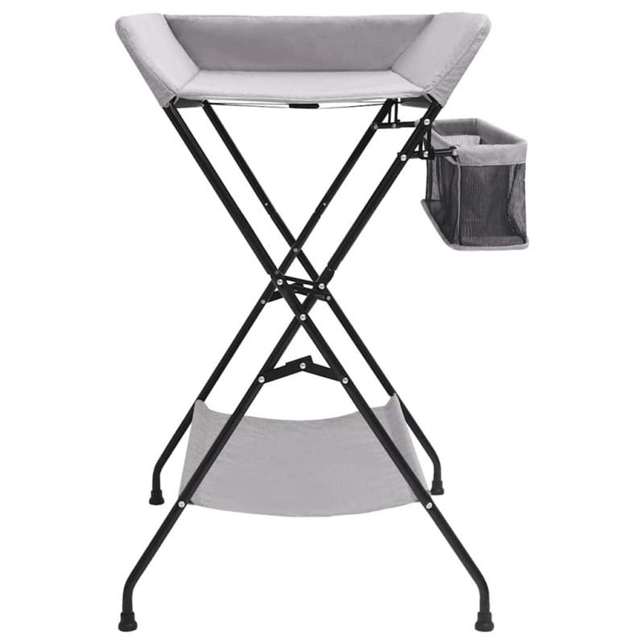 Voir la diapositive 2 : VIDAXL Table à langer Gris clair Fer