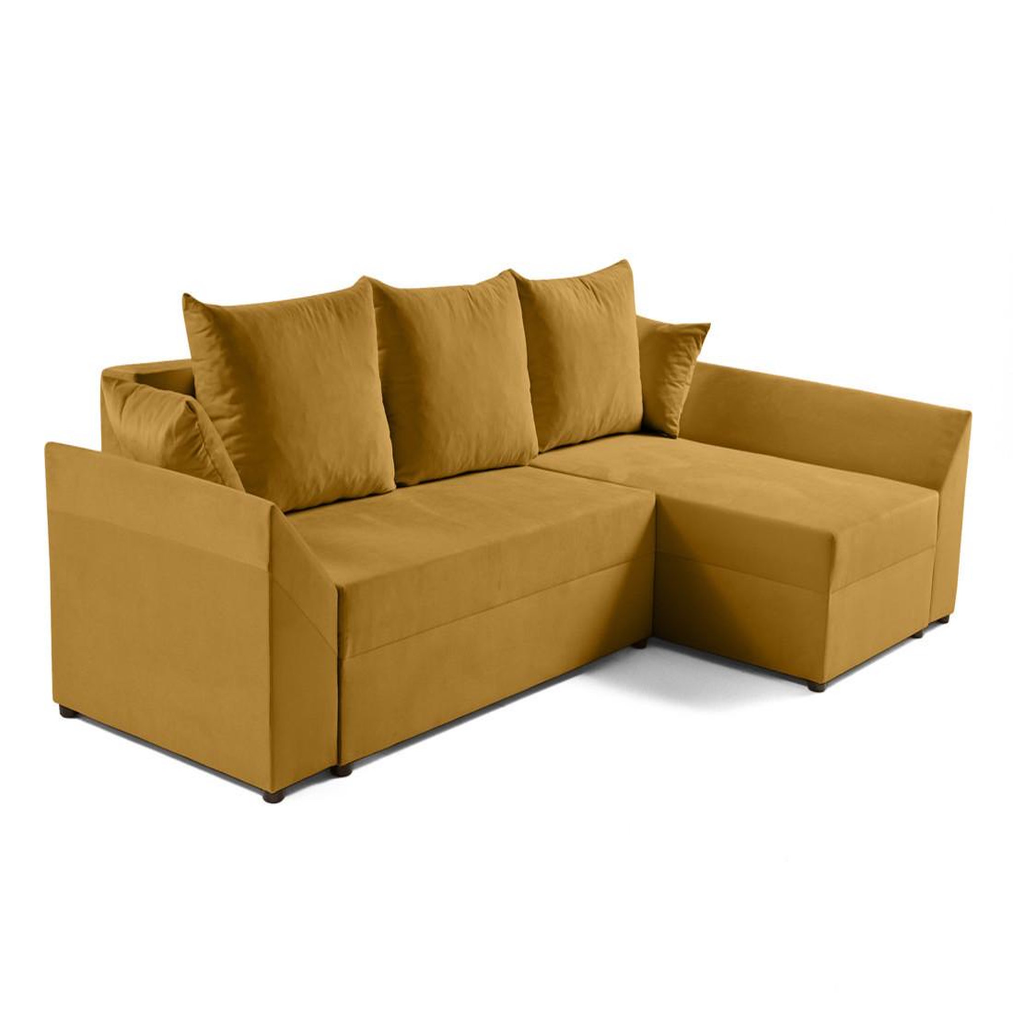 Voir la diapositive 4 : BEST MOBILIER Mike - canapé d'angle réversible - 4 places - convertible avec coffre - en velours