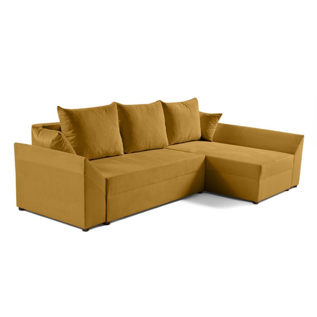 BEST MOBILIER Mike - canapé d'angle réversible - 4 places - convertible avec coffre - en velours