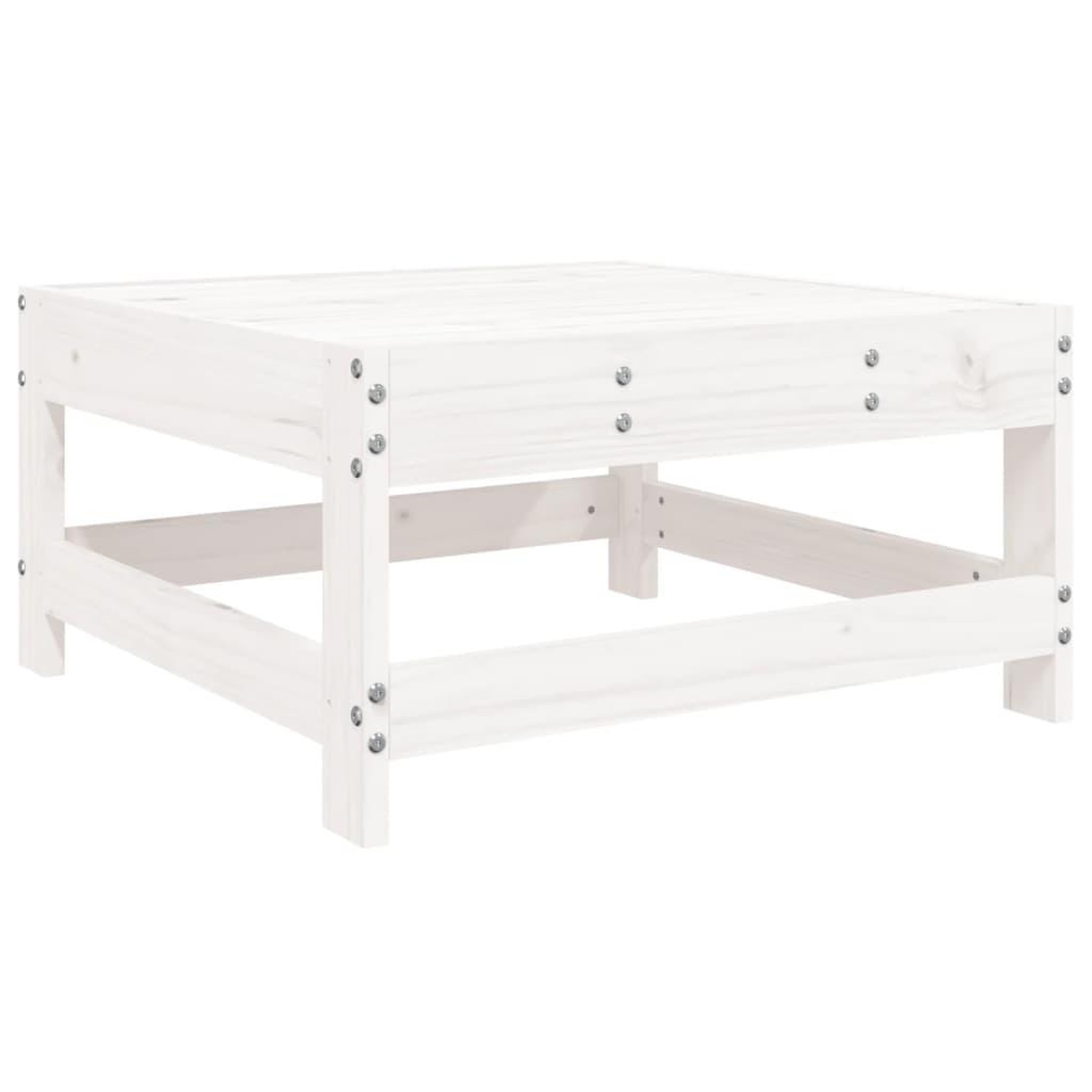 Voir la diapositive 5 : VIDAXL Salon de jardin 7 pcs Blanc Bois de pin massif