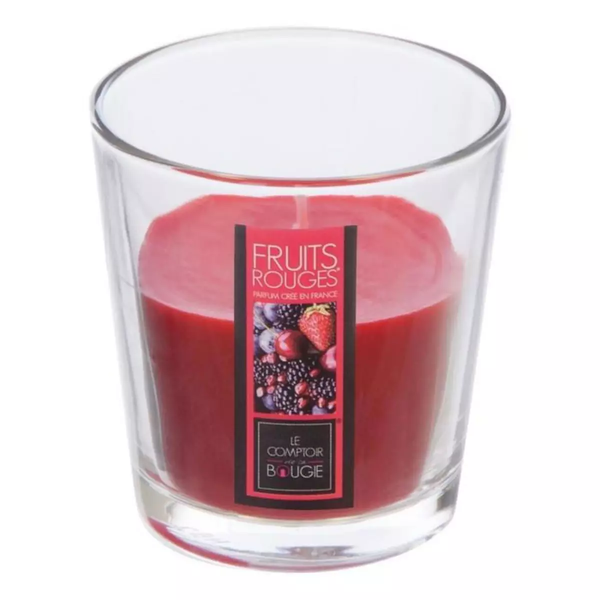 COMPTOIR DE LA BOUGIE Bougie Parfumée en Verre  Nina  90g Fruits Rouges