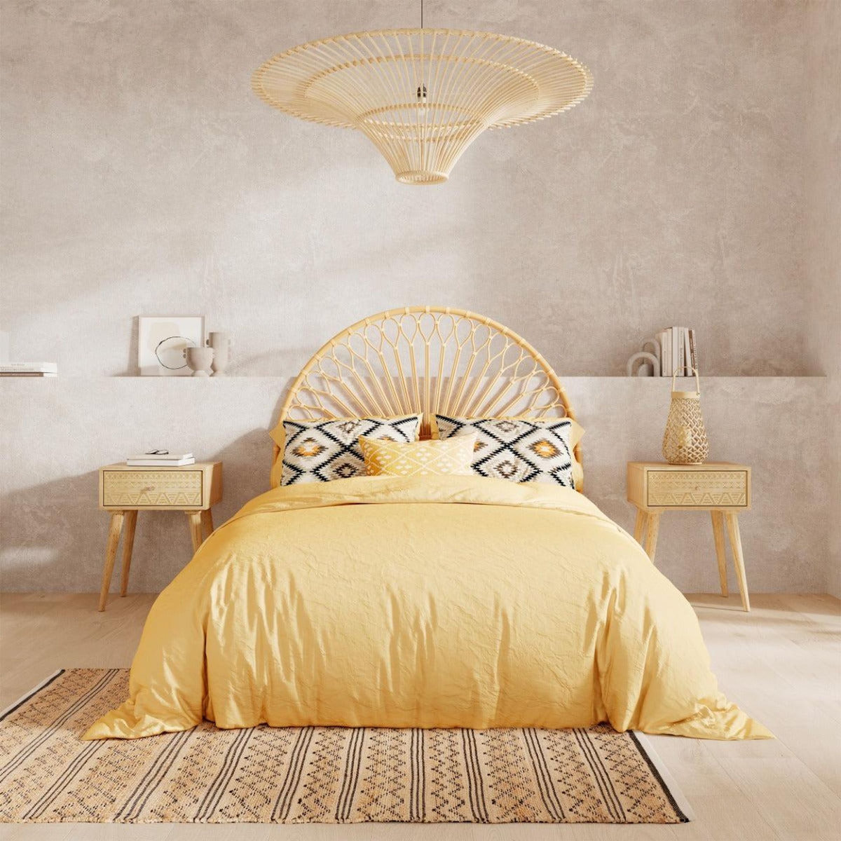 Rendez vous déco Tête de lit en rotin naturel 140 cm - Alan