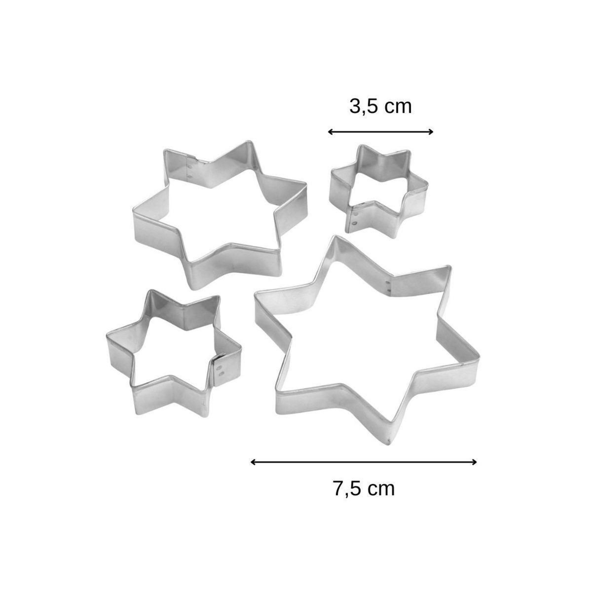 ZENKER Lot de 4 emporte-pièces de Noël en forme d'étoiles Zenker Emporte-pièces