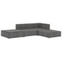 Voir la diapositive 3 : VIDAXL Salon de jardin 4 pcs avec coussins resine tressee gris
