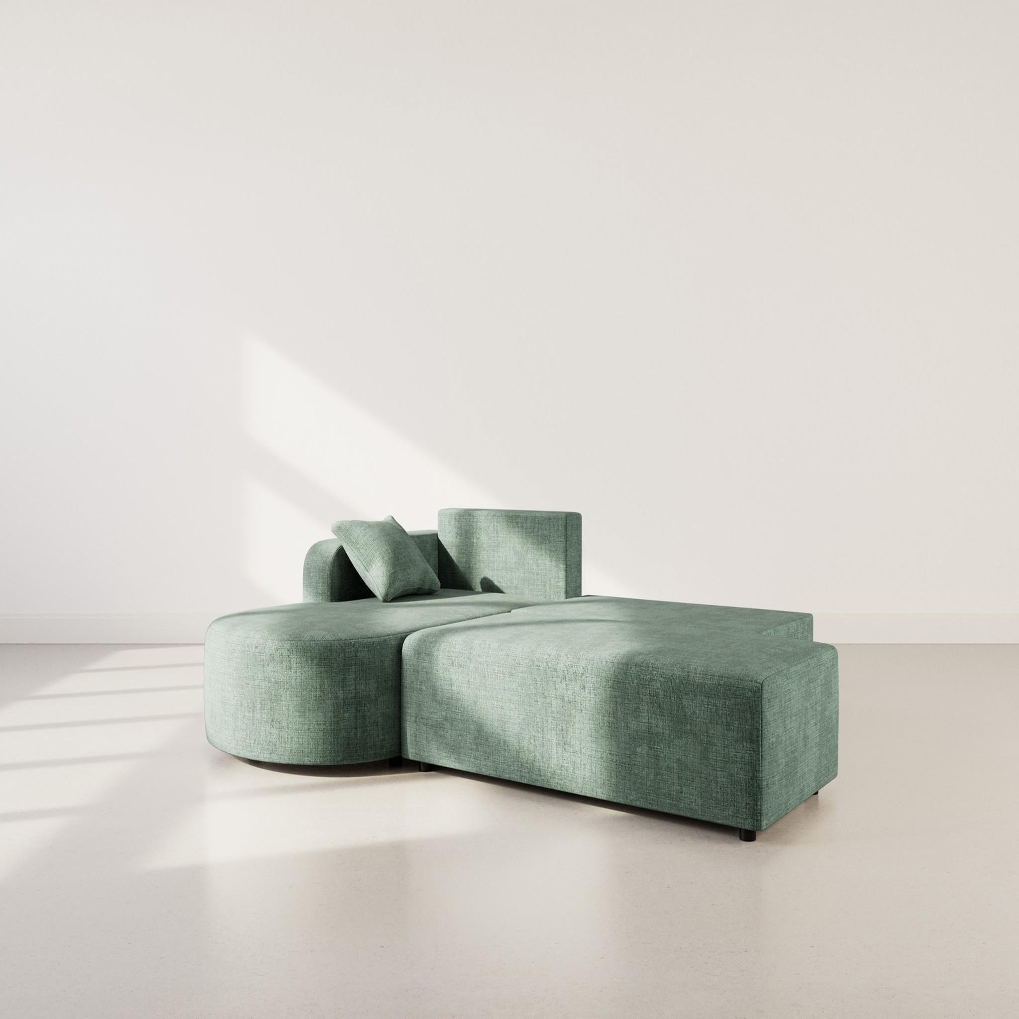 Voir la diapositive 2 : BEST MOBILIER Miro - canapé d'angle gauche 4 places convertible avec coffre en velours texturé