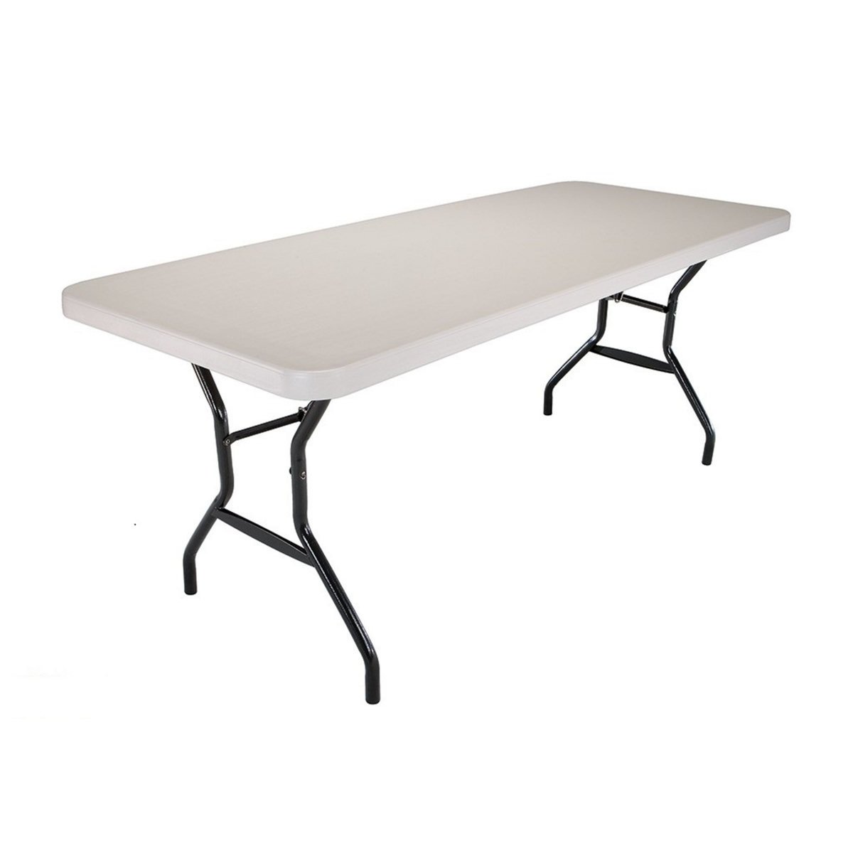 Table de jardin pliante 180x74x74cm résine blanc 