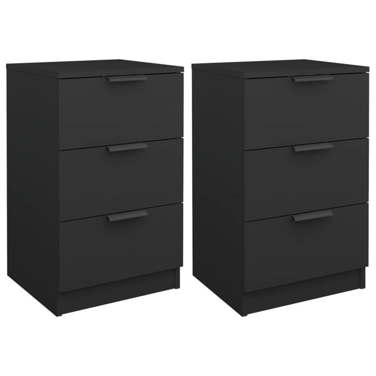 VIDAXL Tables de chevet 2 pcs noir 40x36x65 cm
