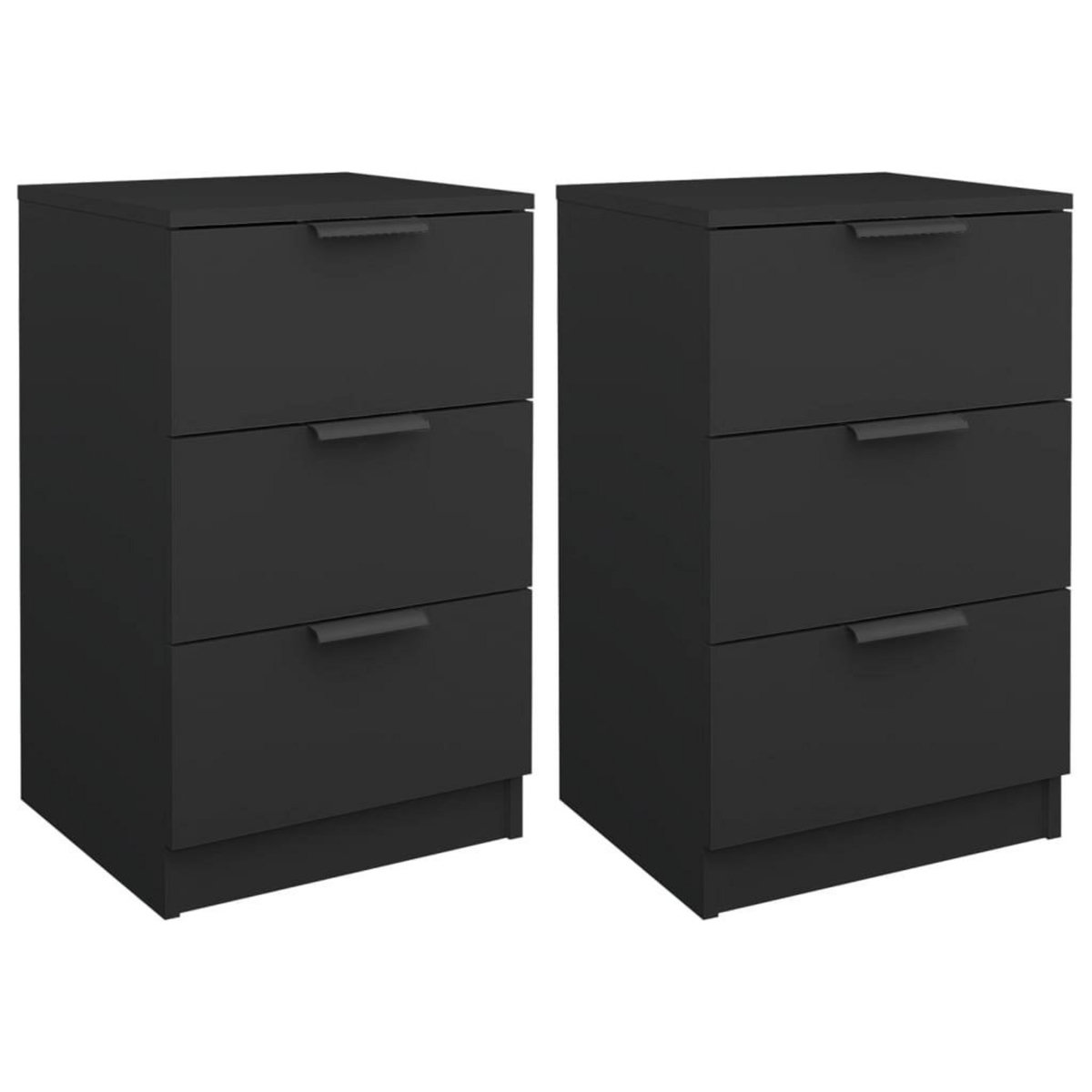 VIDAXL Tables de chevet 2 pcs noir 40x36x65 cm