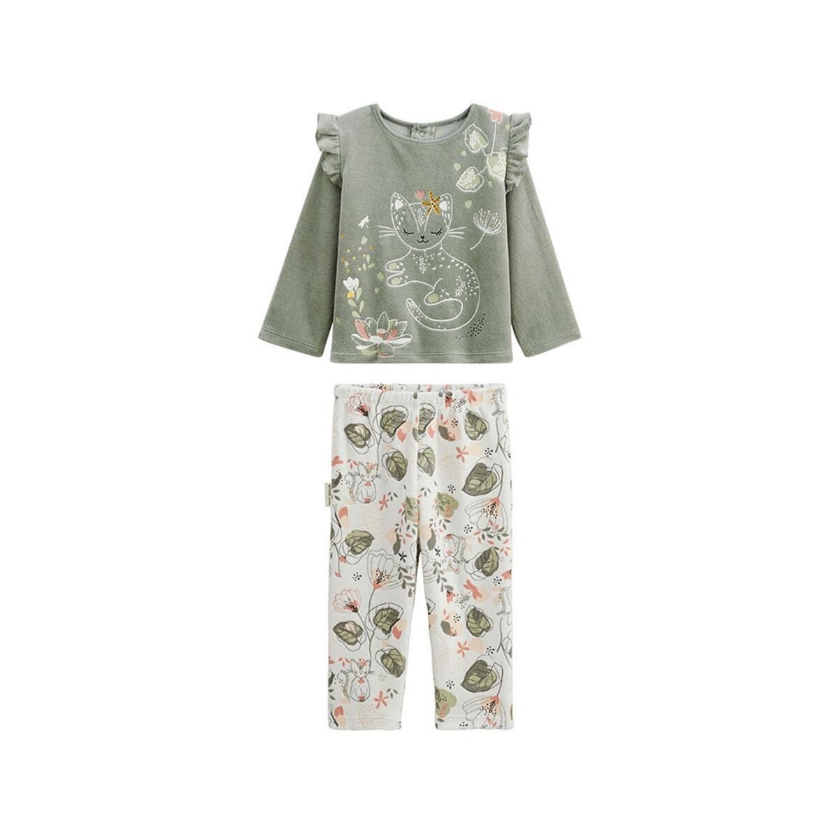 Petit Béguin Pyjama enfant 2 pièces en velours Lily