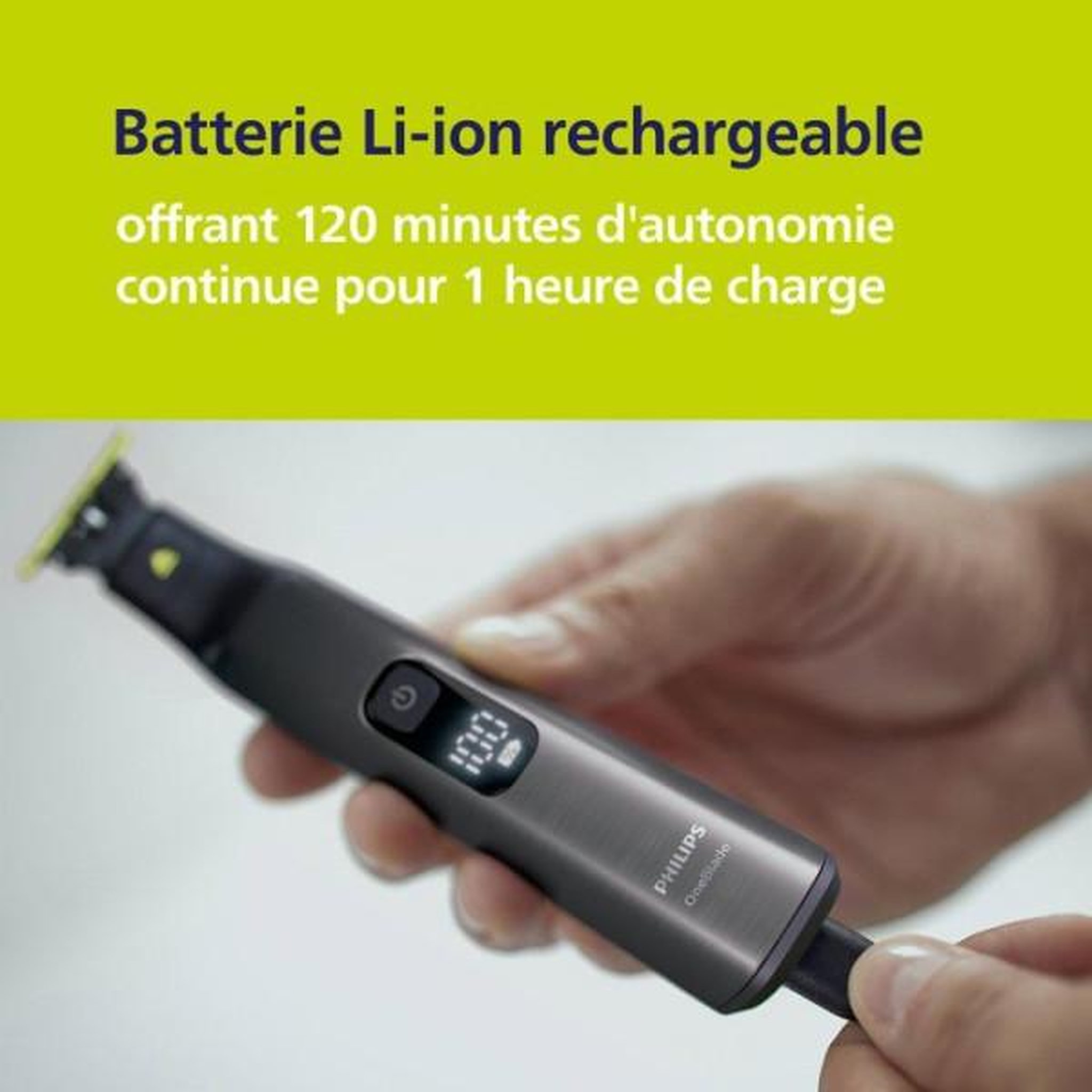 Voir la diapositive 6 : Philips Rasoir - Tondeuse Electrique  barbe & corps - PHILIPS - OneBlade Pro 360 - 2 lames - Sabot 14-en-1 - Autonomie 90 min
