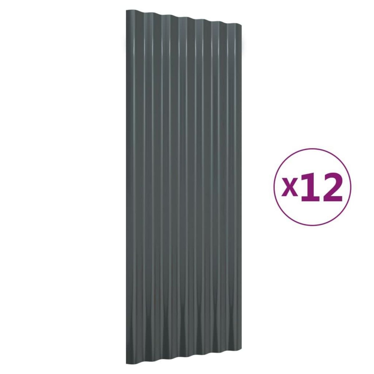 VIDAXL Panneaux de toiture 12 pcs Acier Anthracite 100x36 cm