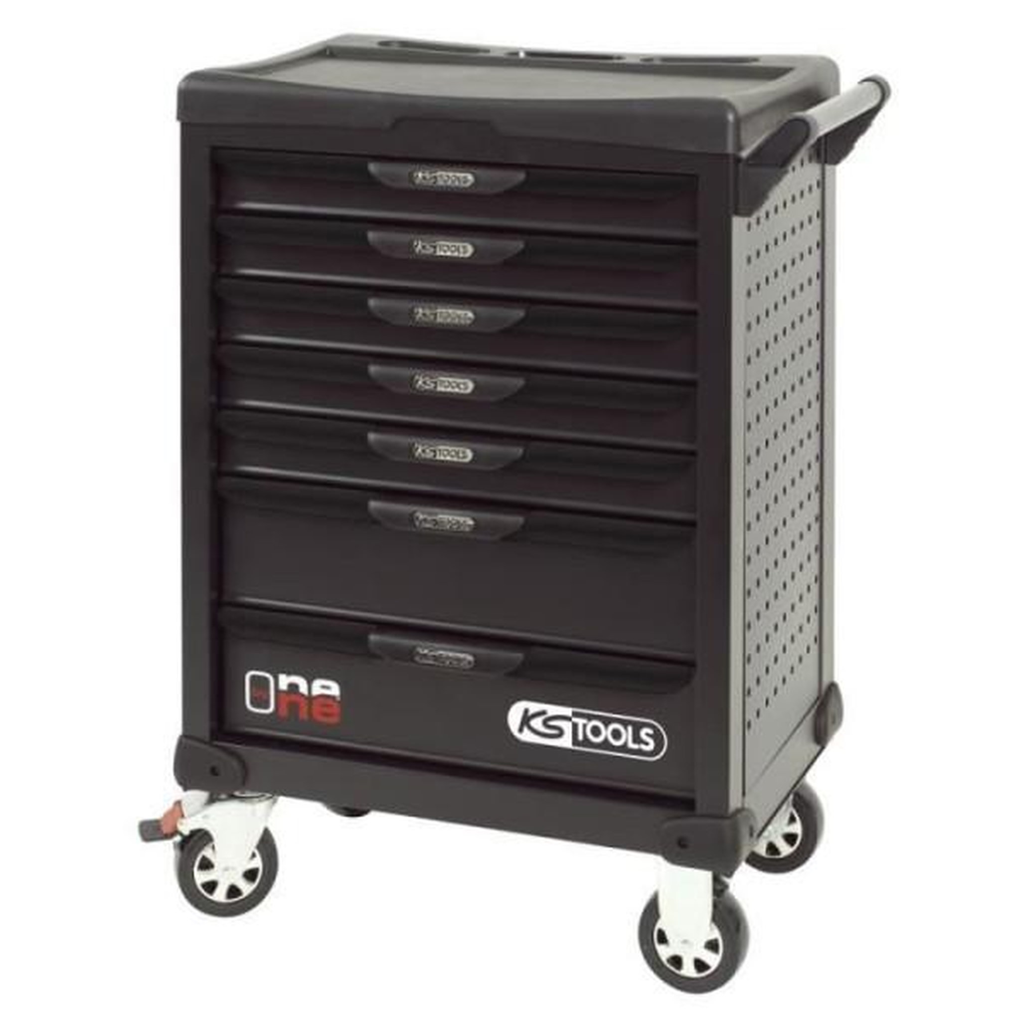 Voir la diapositive 2 : KS TOOLS Servante d'atelier - vide - 7 tiroirs - ks tools - 823.0007 - noir - servante one by one - charge max/tiroir de 45kg