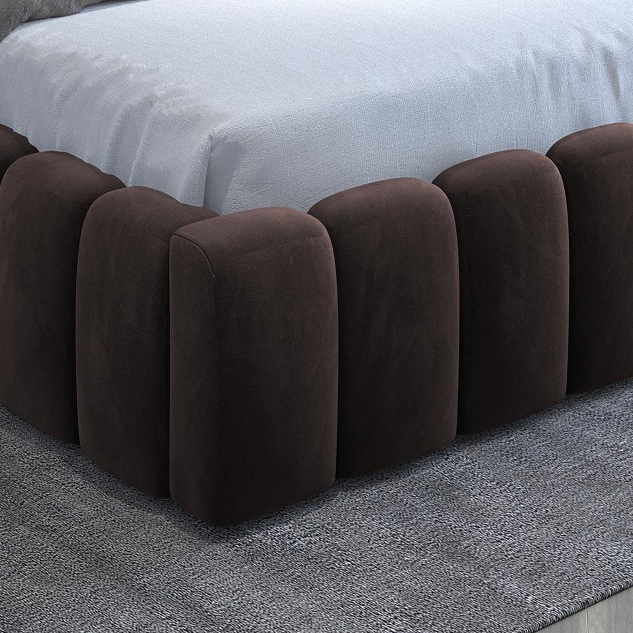 Voir la diapositive 4 : BEST MOBILIER Cleo - lit coffre avec led - 180x200 cm - sommier inclus - en velours