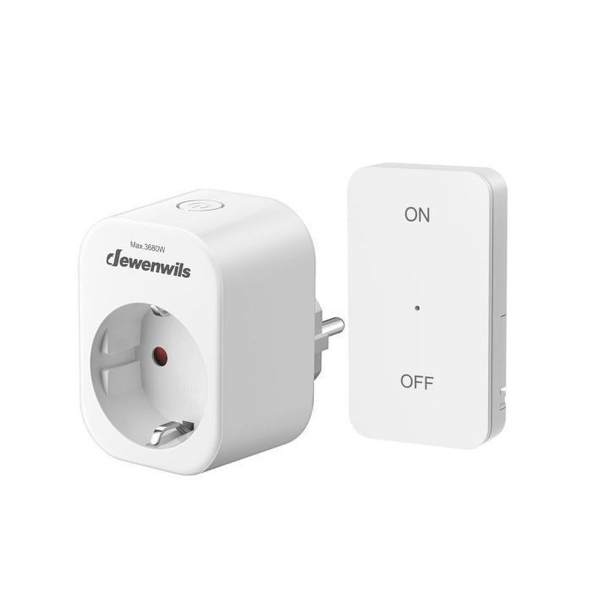 Prise télécommandée avec télécommande magnétique, blanc, type E/F, 16A 3680W, portée radio jusqu'à 30 m