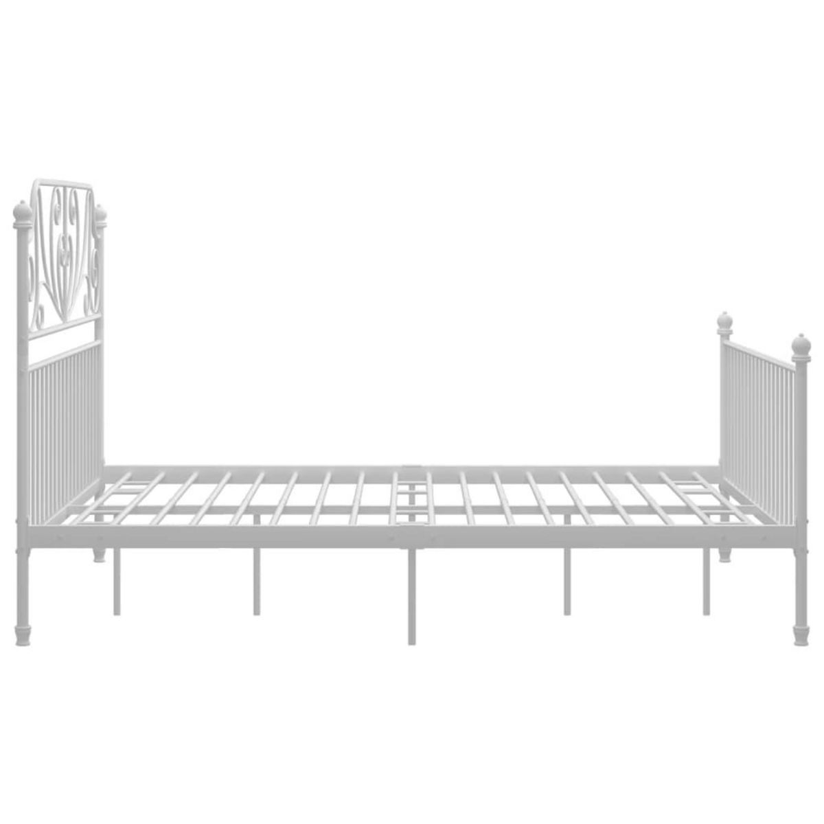 VIDAXL Cadre de lit et tete de lit sans matelas blanc 160x200 cm metal
