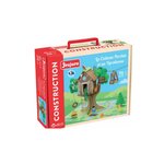 JeuJura Cabane Perchée en Bois avec Tyrolienne - Jeu de Construction Créatif pour Enfants