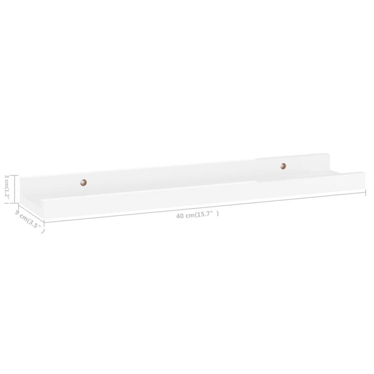 VIDAXL Etageres murales 2 pcs Blanc brillant 40x9x3 cm