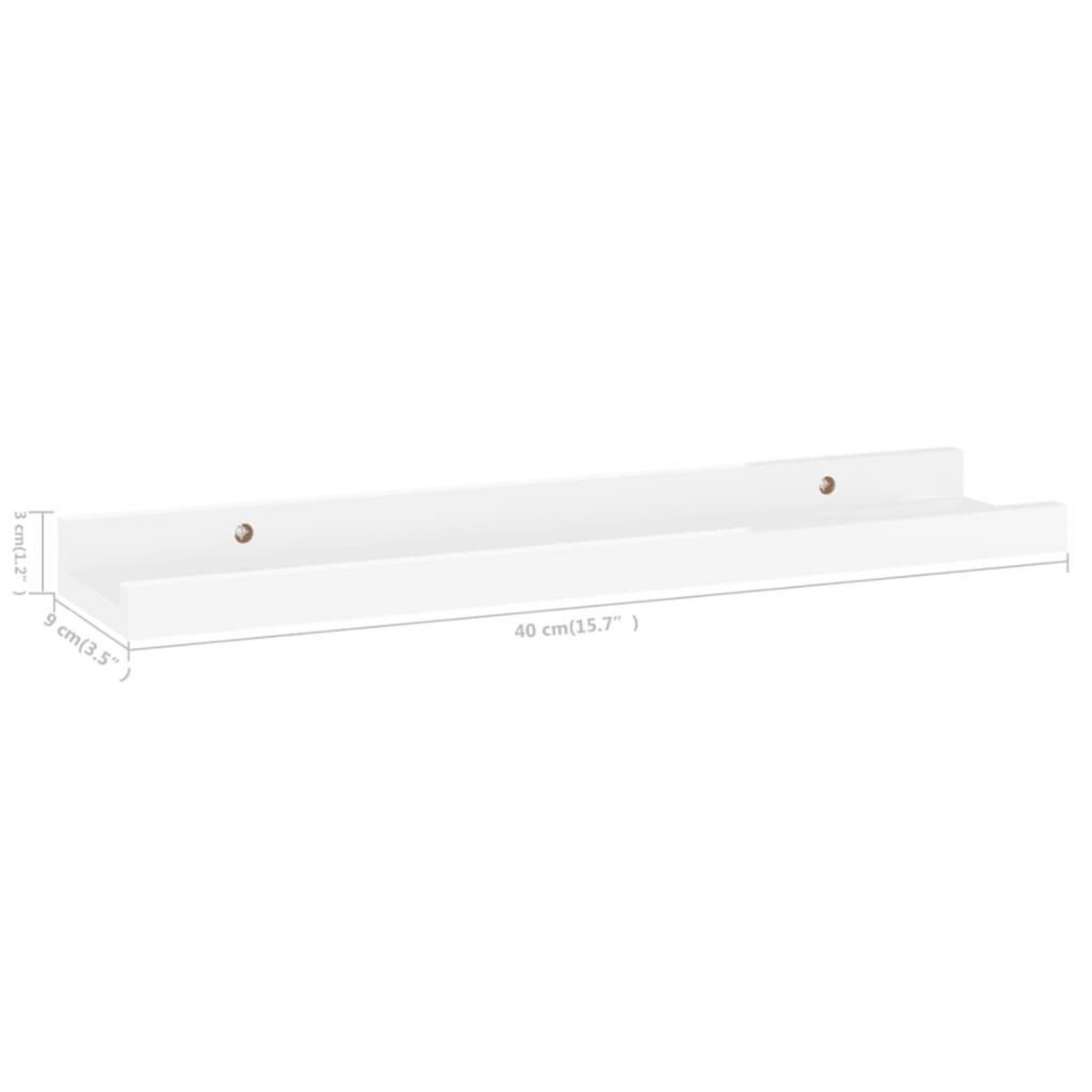 VIDAXL Etageres murales 2 pcs Blanc brillant 40x9x3 cm