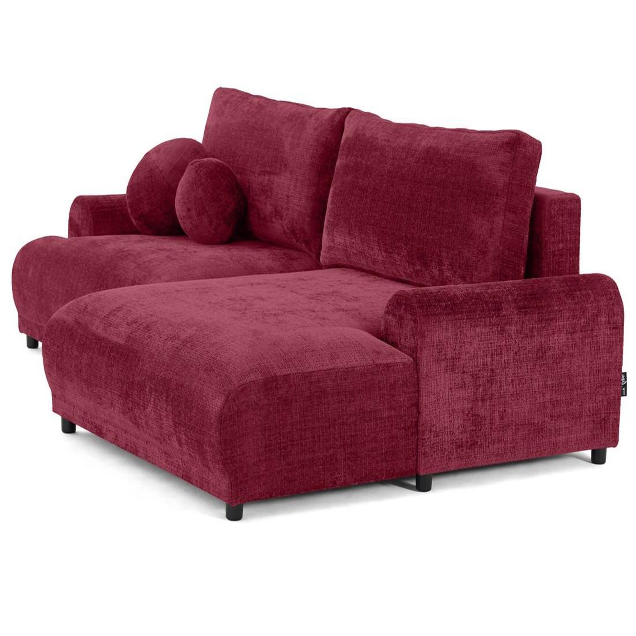 Voir la diapositive 5 : BEST MOBILIER Nelly - canapé d'angle droit 4 places convertible avec coffre en velours texturé