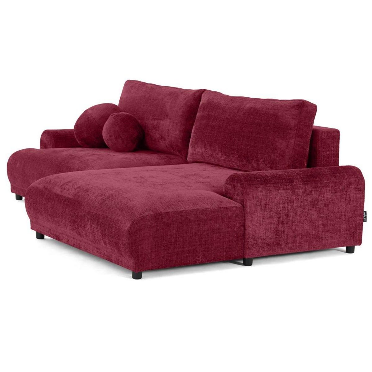 LISA DESIGN Nelly - canapé d'angle droit 4 places convertible avec coffre en velours texturé