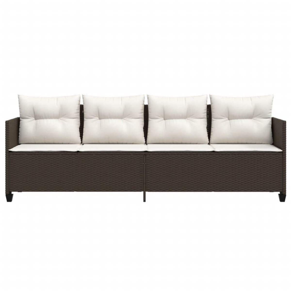 VIDAXL Chaise longue avec coussins marron resine tressee