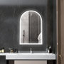 Voir la diapositive 2 : HOMCOM Miroir lumineux LED arqué de salle de bain 90 x 60 cm - tactile, réglable, anti-buée - alu noir