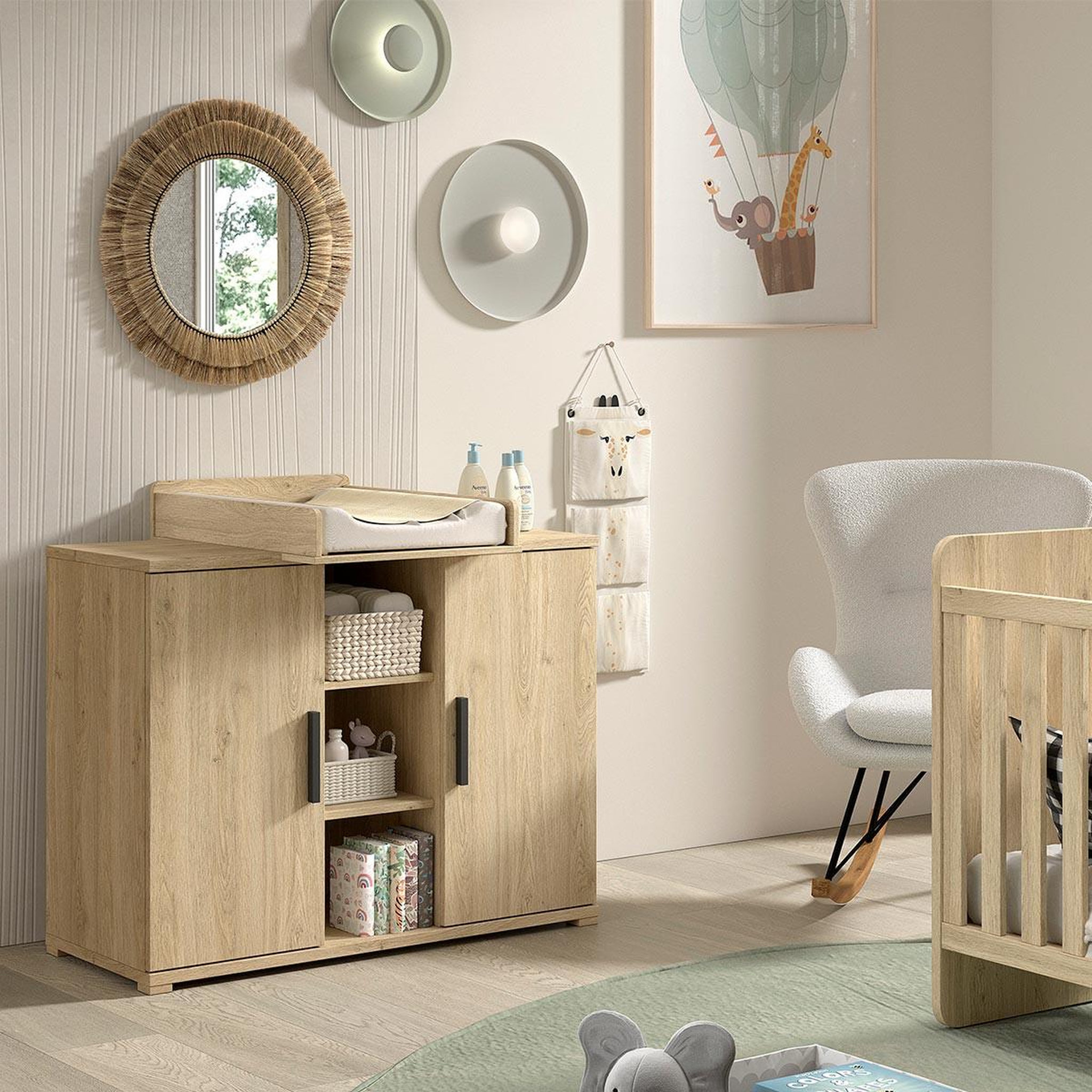 Voir la diapositive 4 : Paris Prix Commode & plan à langer  sam  115cm chêne