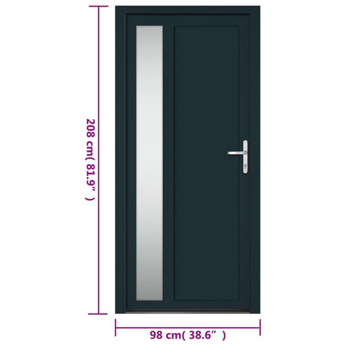 VIDAXL Porte d'entree anthracite 98x208 cm PVC