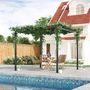 Voir la diapositive 2 : OUTSUNNY Pergola autoportante style contemporain - toit terrasse à décorer - dim. 3L x 3l x 2,3H m - métal époxy anticorrosion noir