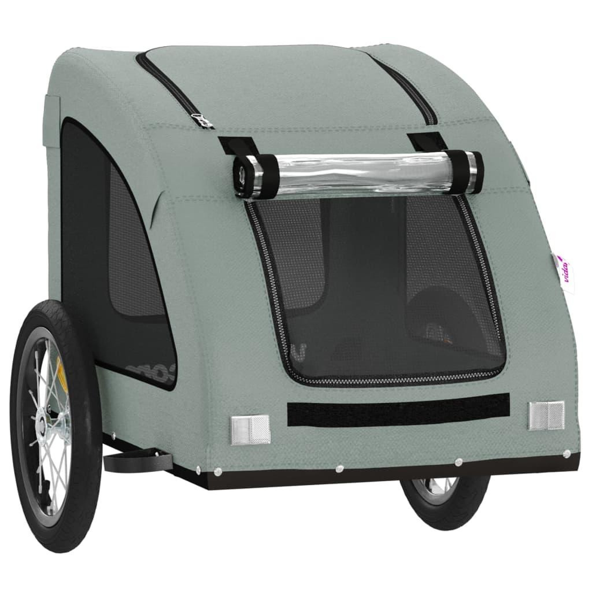 Voir la diapositive 5 : VIDAXL Remorque de velo pour animaux de compagnie gris