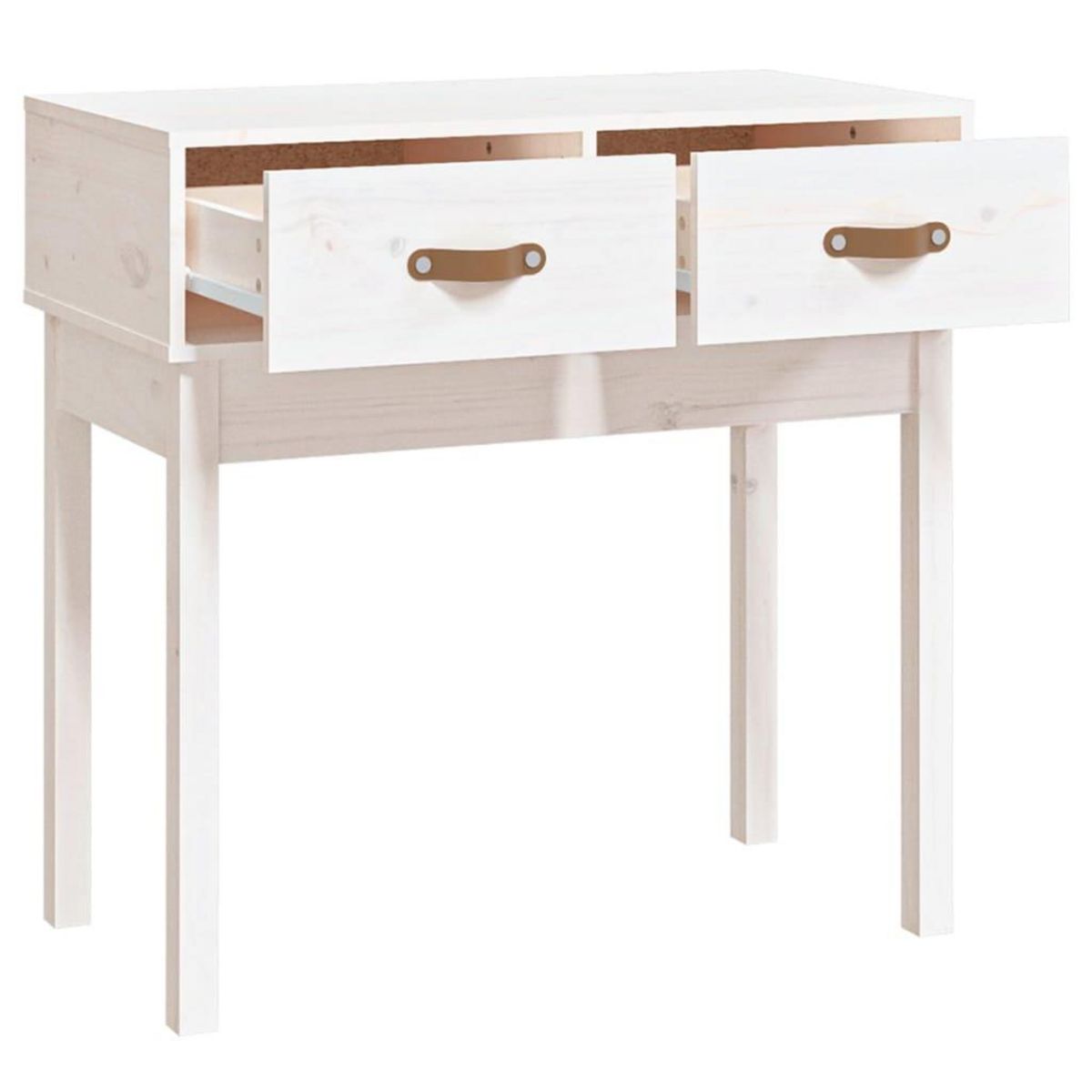 VIDAXL Table console Blanc 76,5x40x75 cm Bois massif de pin