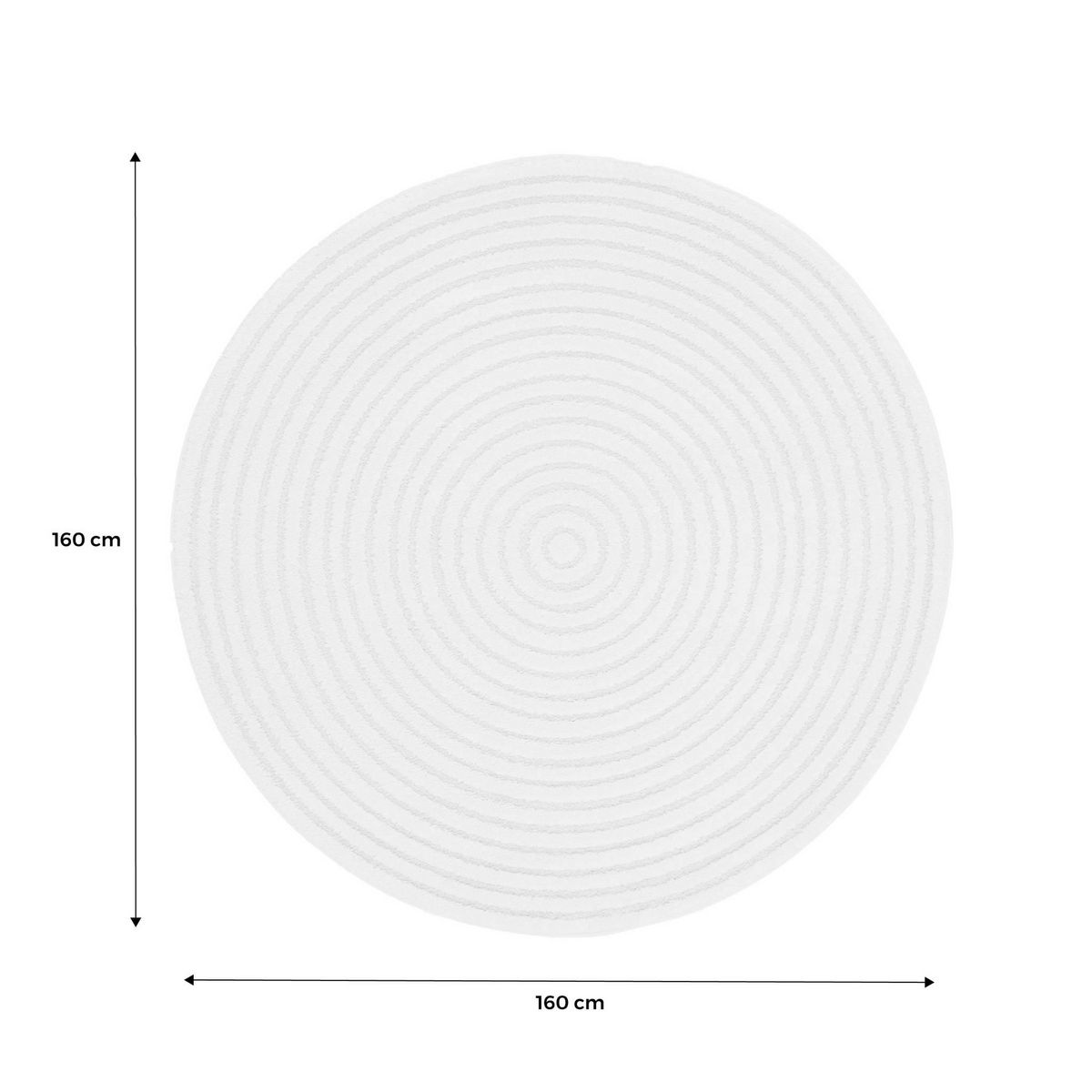 SWEEEK Tapis rond intérieur motifs cercles en relief crème Ø160cm