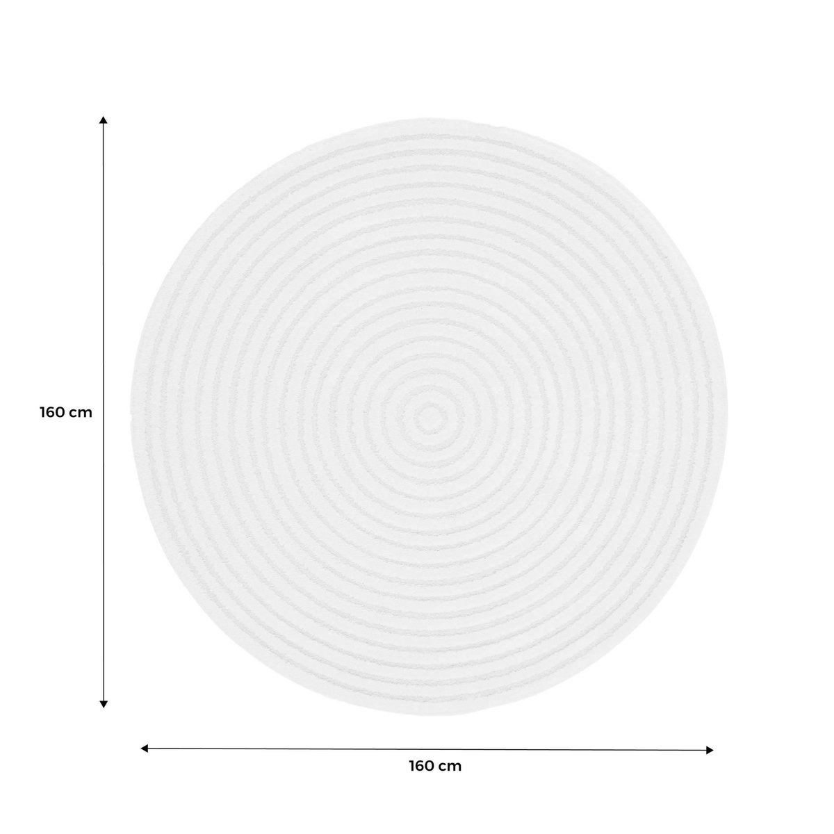 SWEEEK Tapis rond intérieur motifs cercles en relief crème Ø160cm