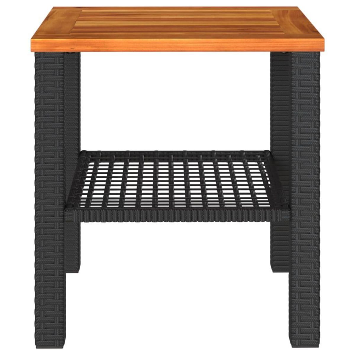 VIDAXL Table de jardin noir 40x40x42 cm resine tressee et bois acacia