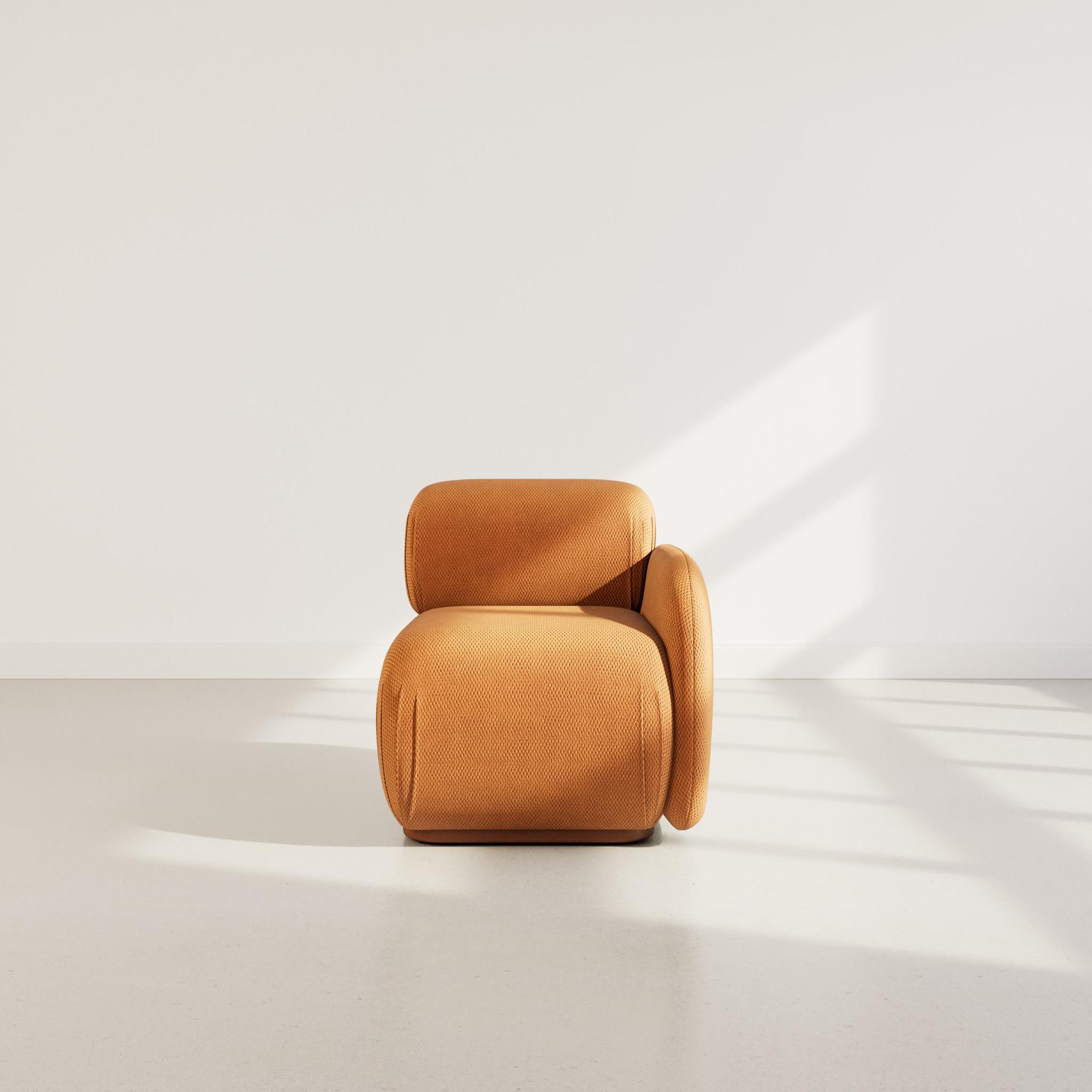 Voir la diapositive 2 : LISA DESIGN Penelope - module d'assise droit en velours texturé