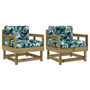 Voir la diapositive 2 : VIDAXL Chaises de jardin avec coussins lot de 2 bois de pin impregne