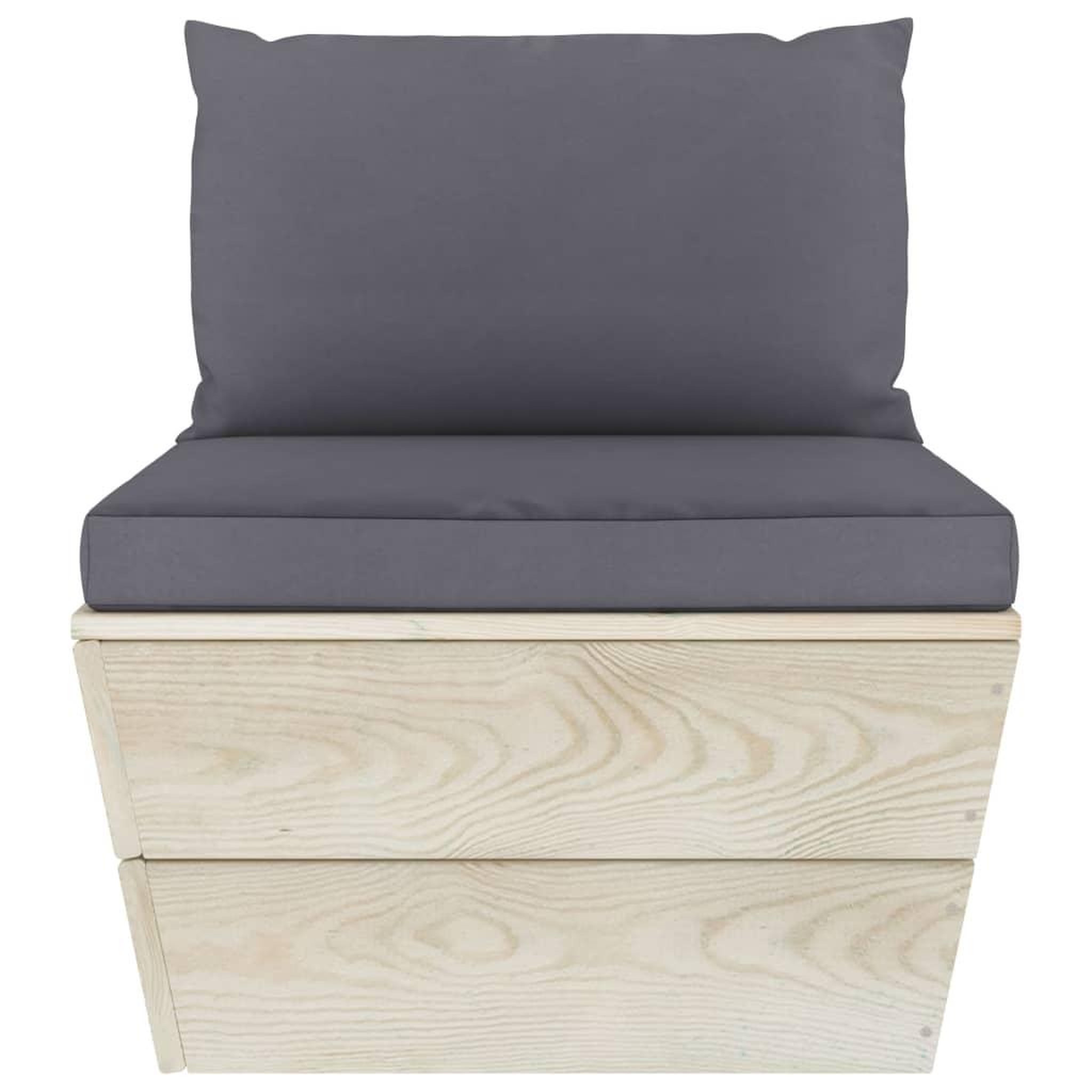 Voir la diapositive 5 : VIDAXL Salon de jardin palette 6 pcs avec coussins bois d'epicea