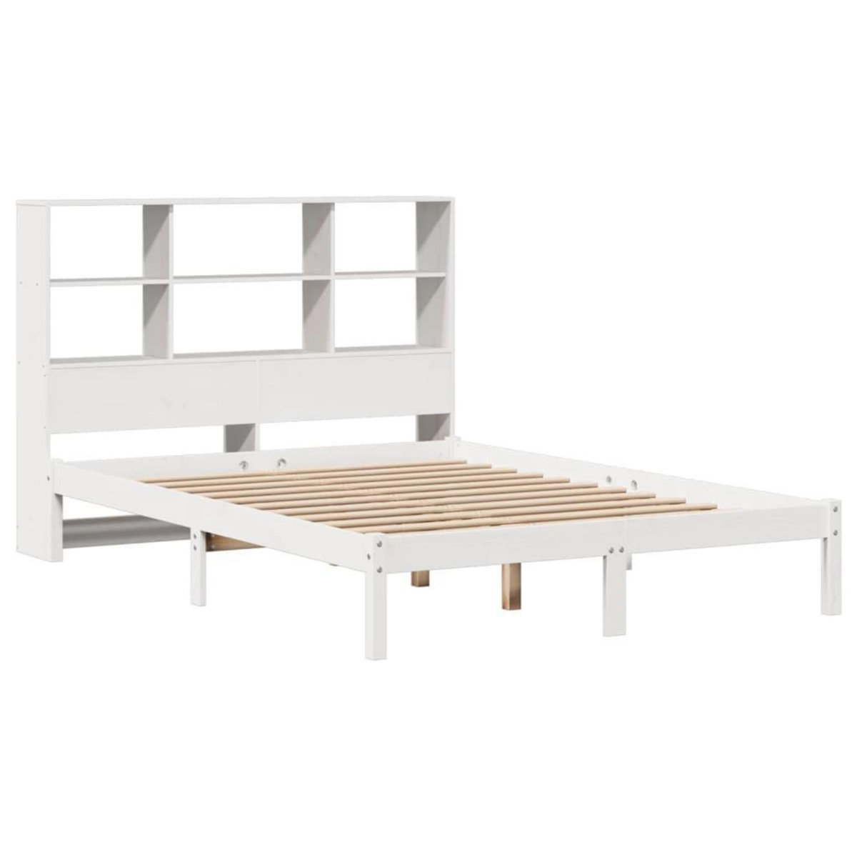 VIDAXL Lit bibliotheque sans matelas blanc 140x200 cm bois pin massif