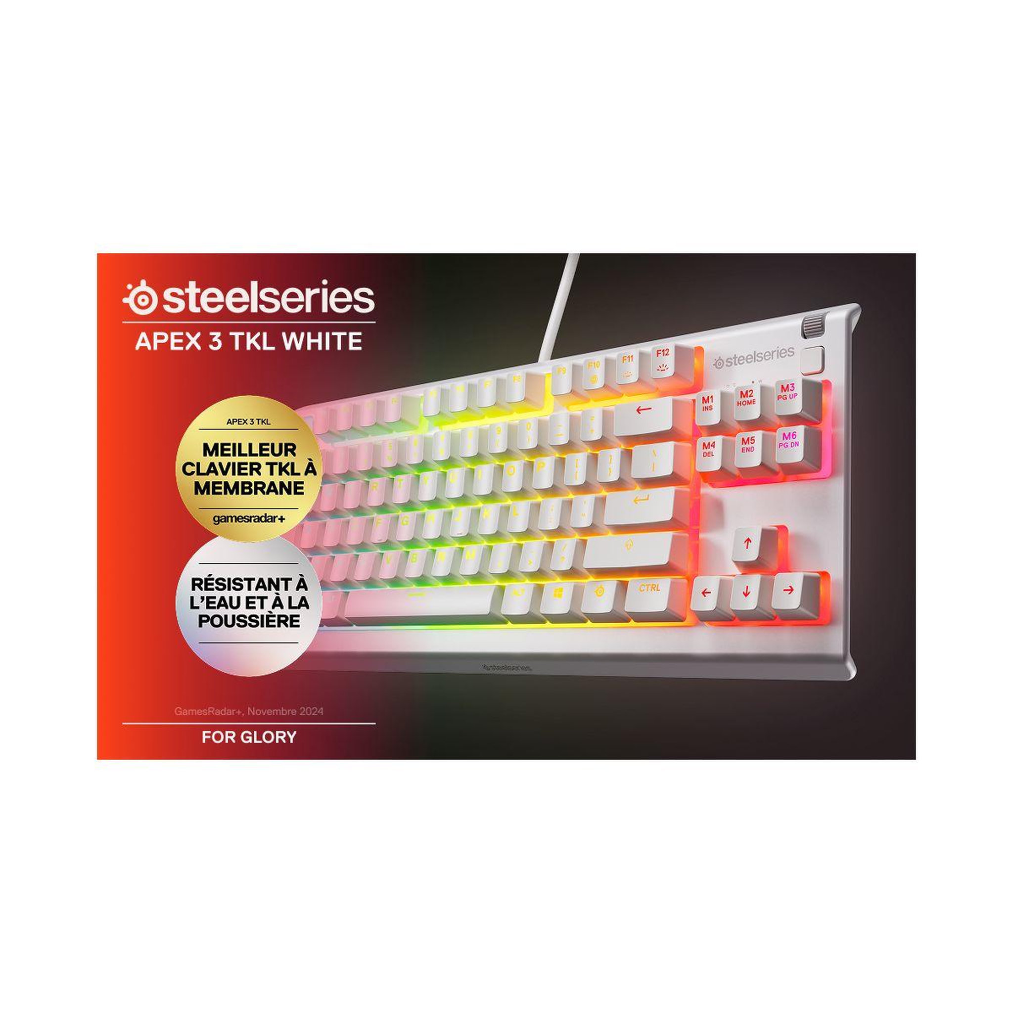 Voir la diapositive 2 : STEEL SERIES Clavier gamer apex 3 tkl blanc