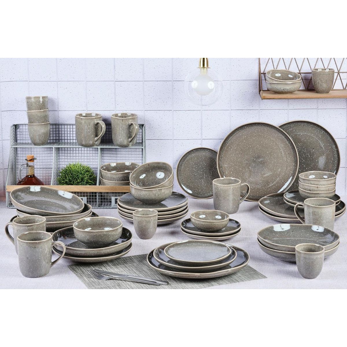 BJORN Service Complet STELLAR - 48 pièces - Gris béton