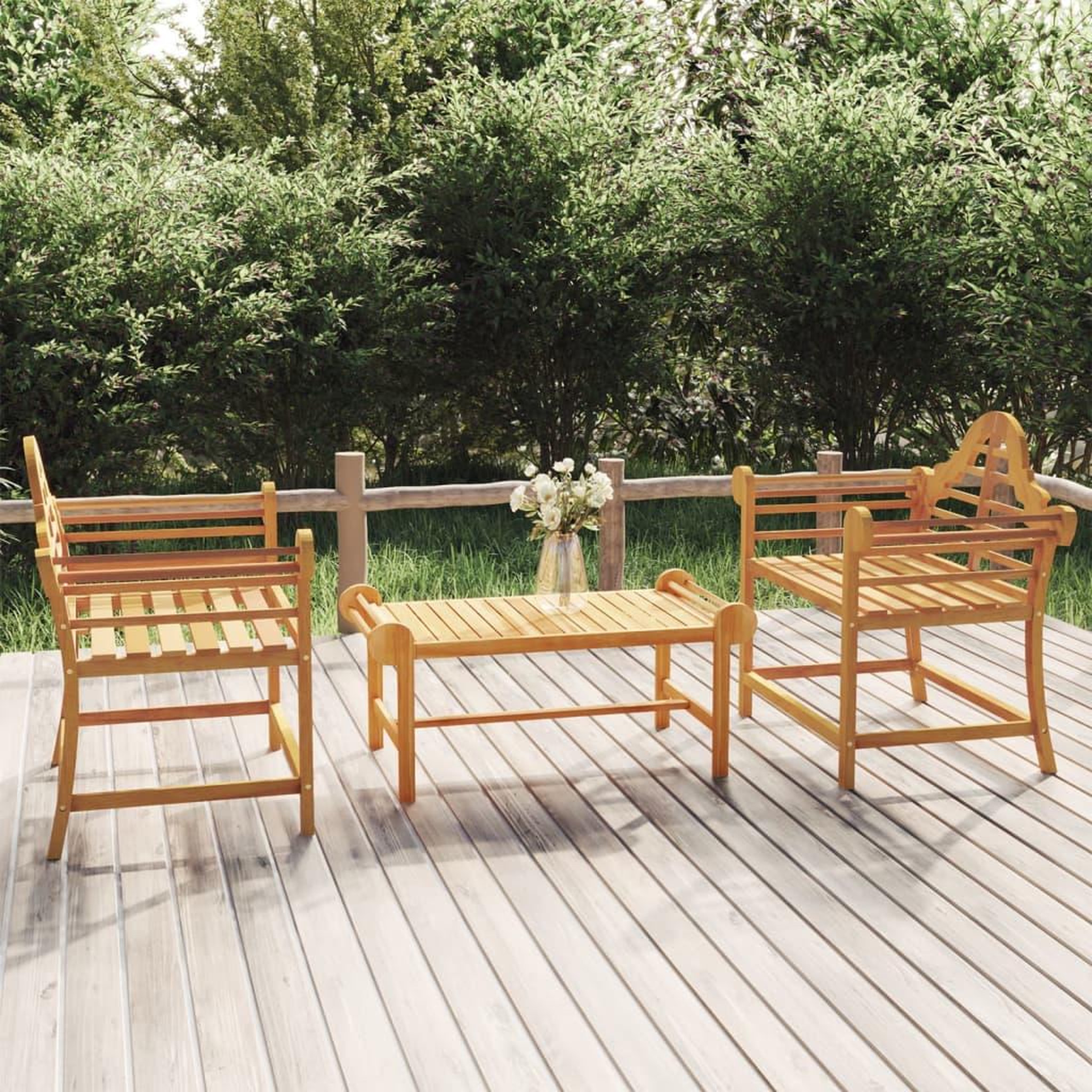 Voir la diapositive 1 : VIDAXL Chaises de jardin lot de 2 91x62x94 cm Bois de teck solide