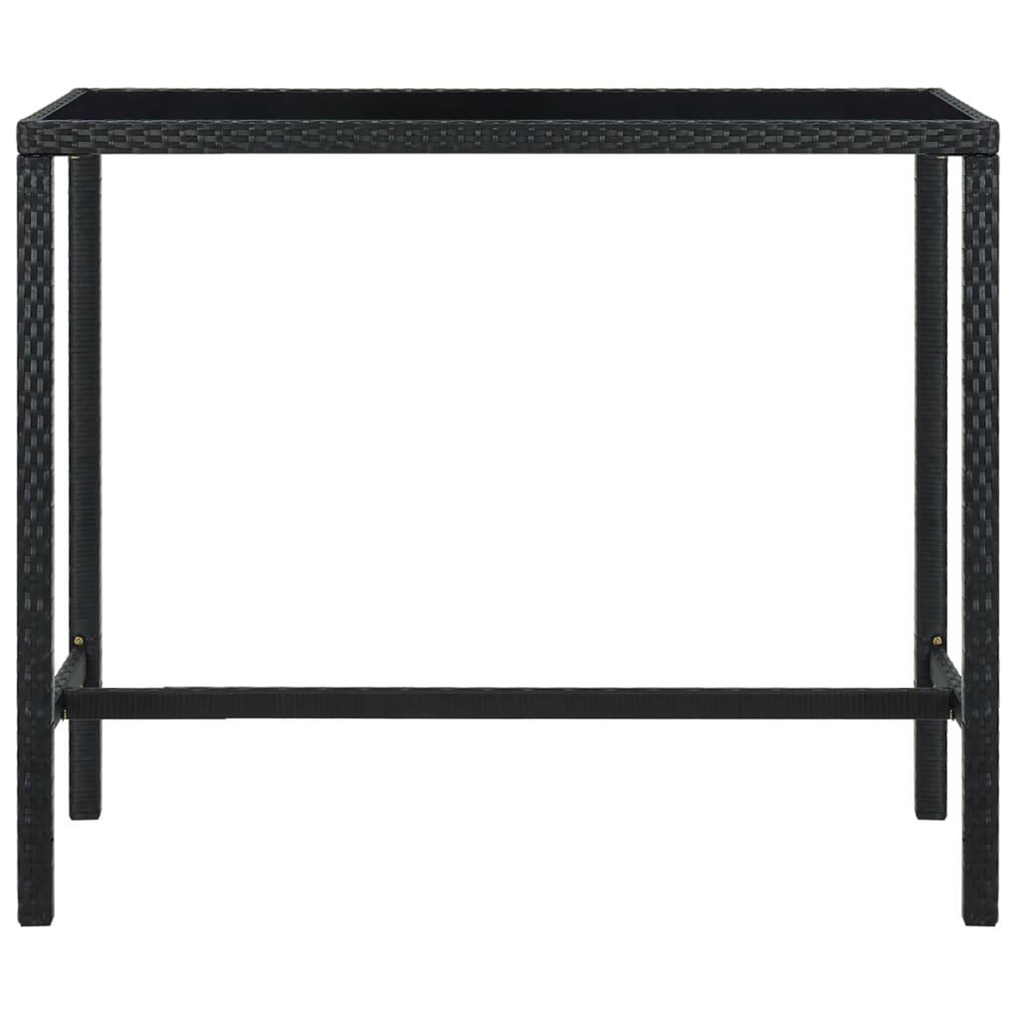Voir la diapositive 2 : VIDAXL Table bar de jardin Noir 130x60x110 cm Resine tressee et verre