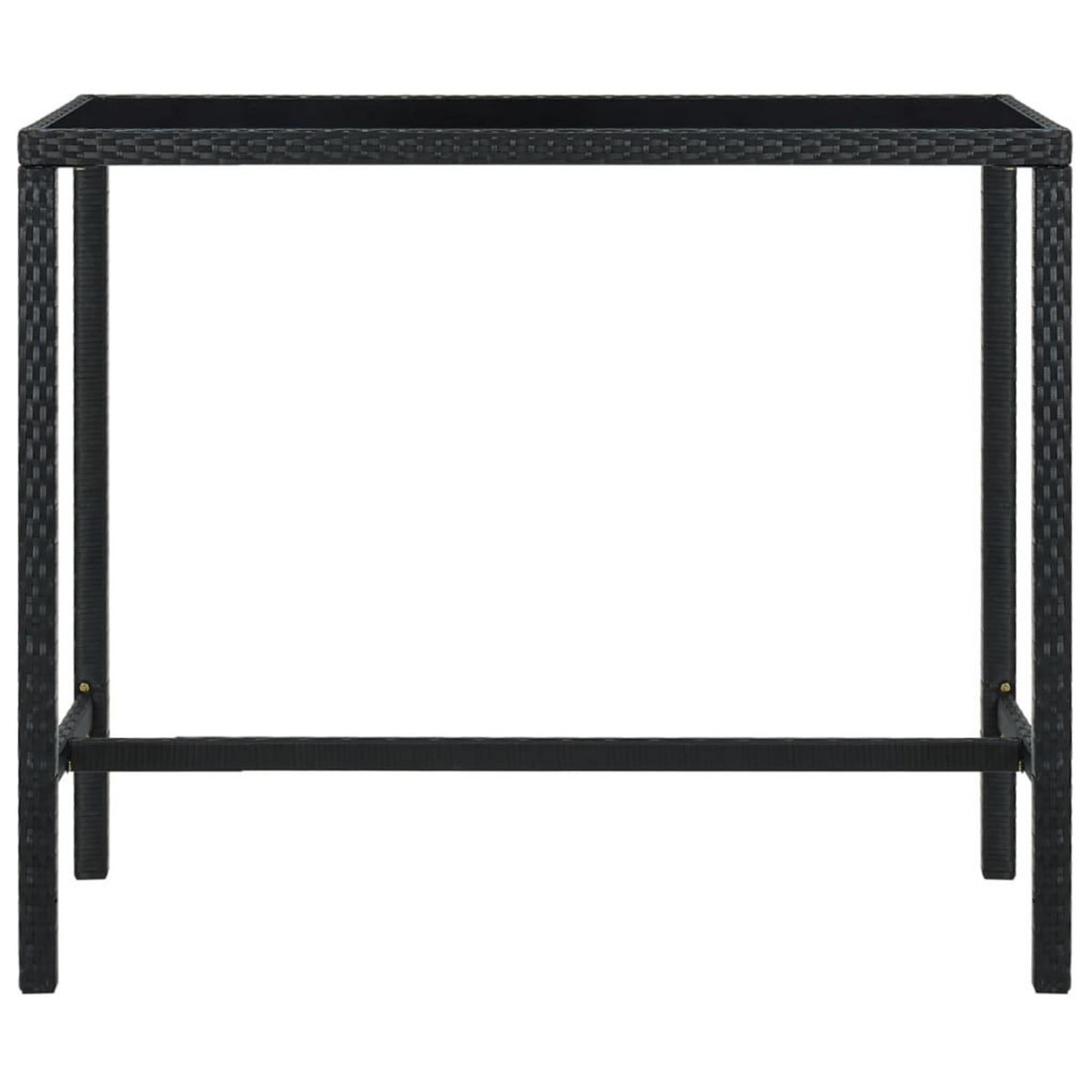 VIDAXL Table bar de jardin Noir 130x60x110 cm Resine tressee et verre