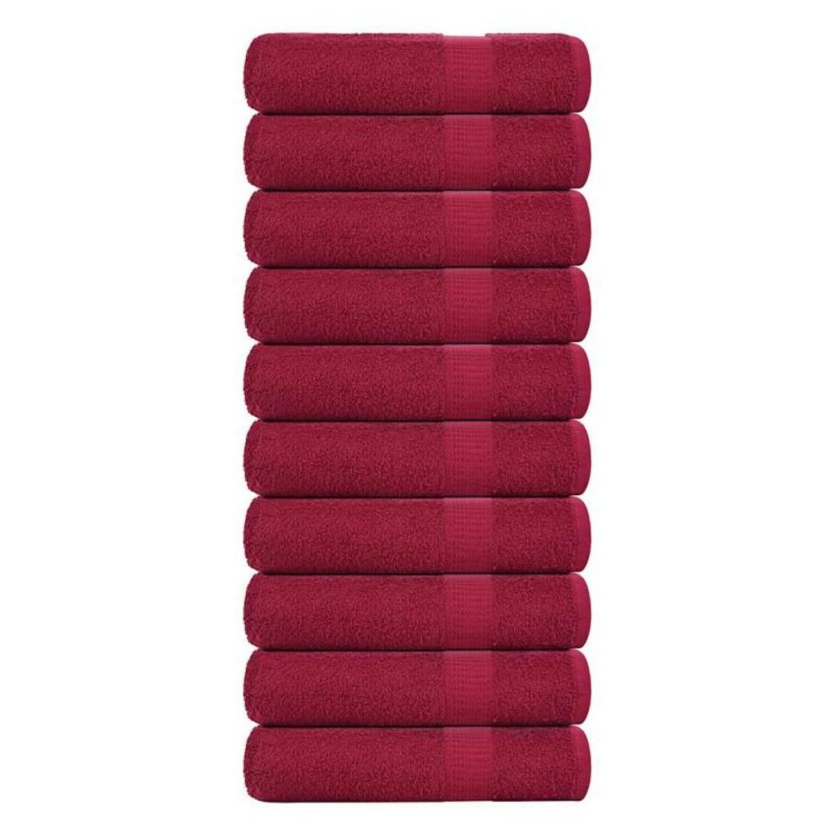 VIDAXL Essuie mains 10 pcs bordeaux 50x100 cm 360 g m² 100% coton