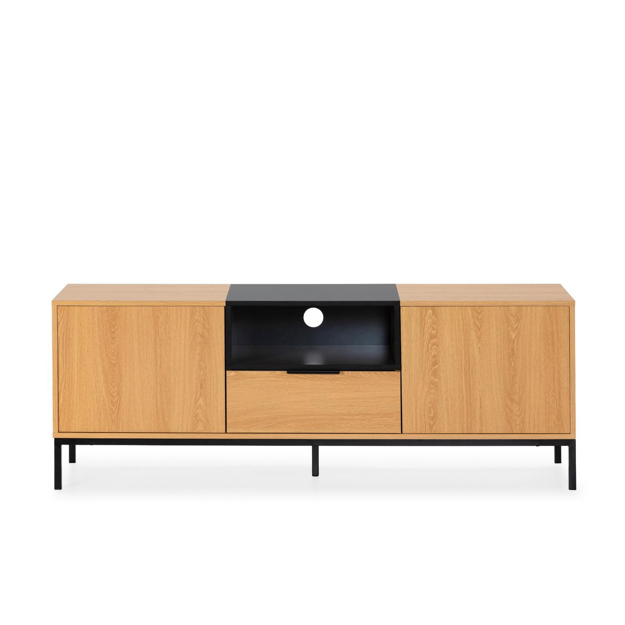 Voir la diapositive 4 : VS VENTA-STOCK Meuble Tv Nieve 2 portes 1 tiroir couleur Chêne
