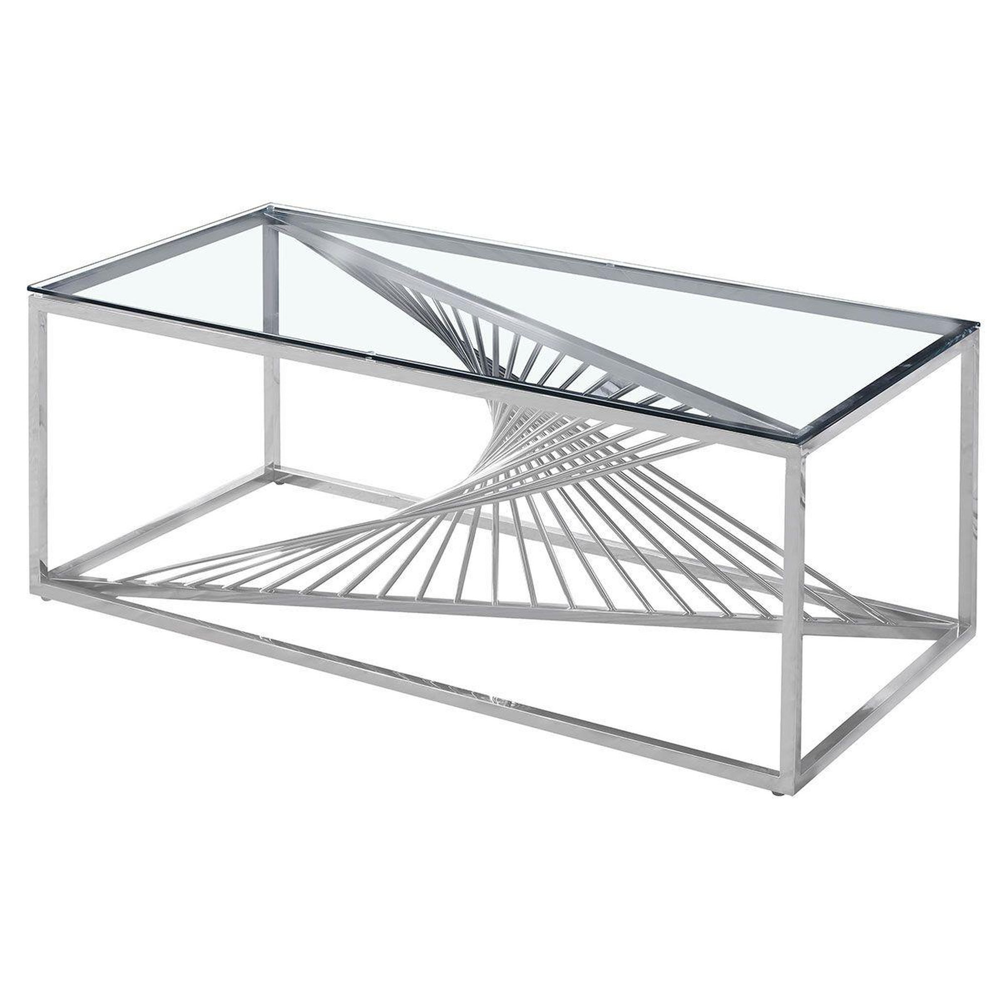 Voir la diapositive 2 : Paris Prix Table basse design en verre  tanya  120cm argent