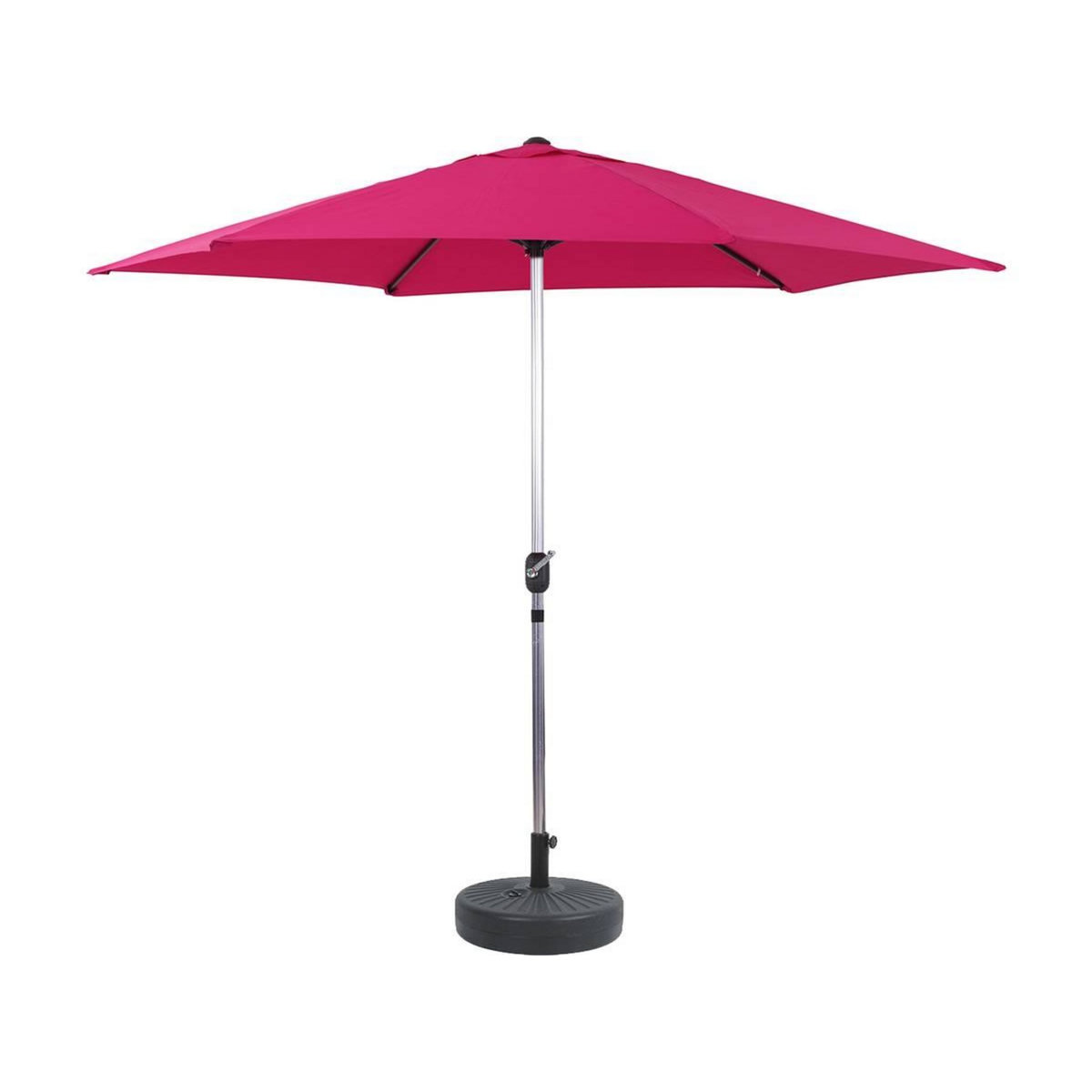 Habitat et Jardin Parasol jardin droit Alu  Sol  - Rond - Ø 3m - Rose - Avec pied à lester