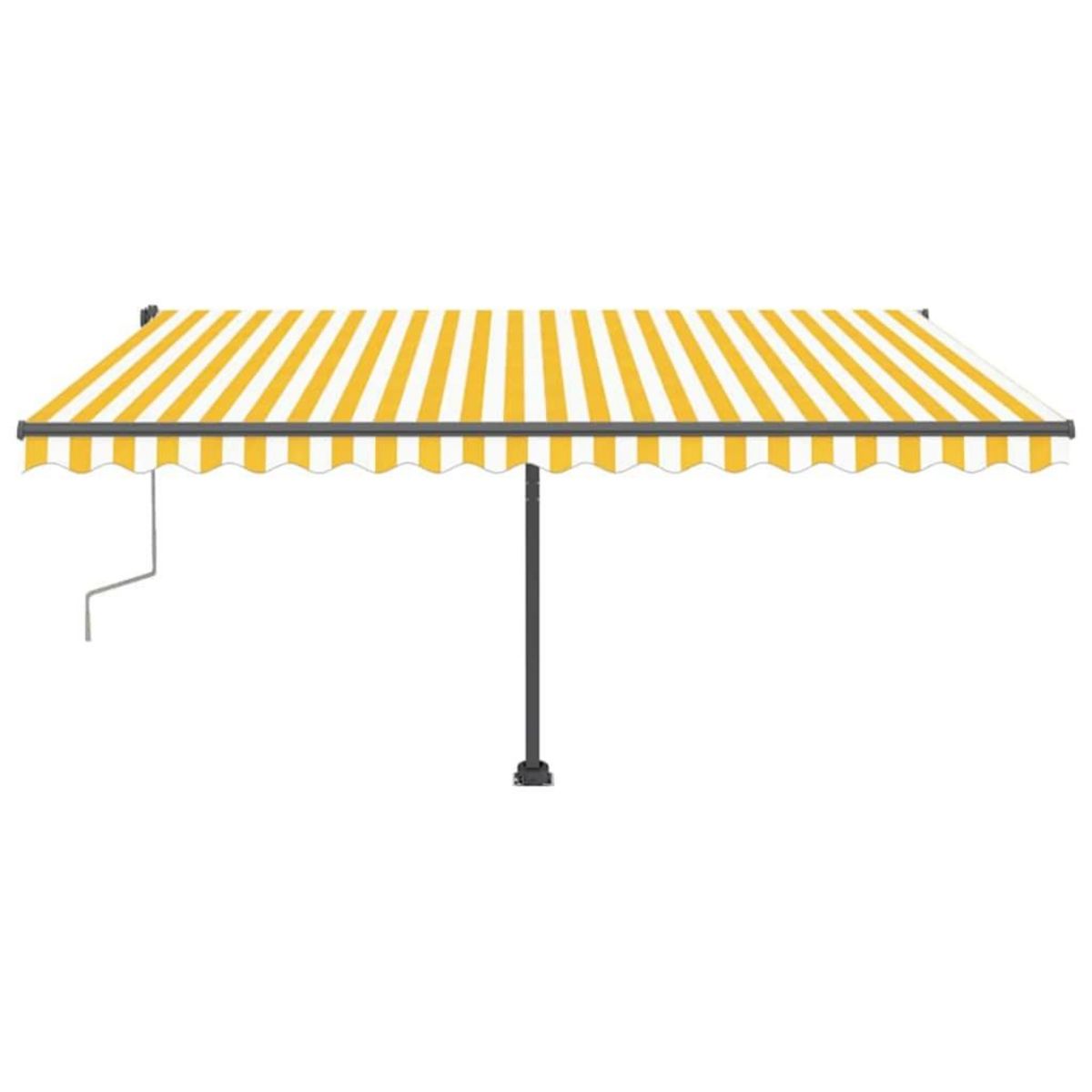 VIDAXL Auvent manuel retractable avec LED 400x300 cm Jaune et blanc
