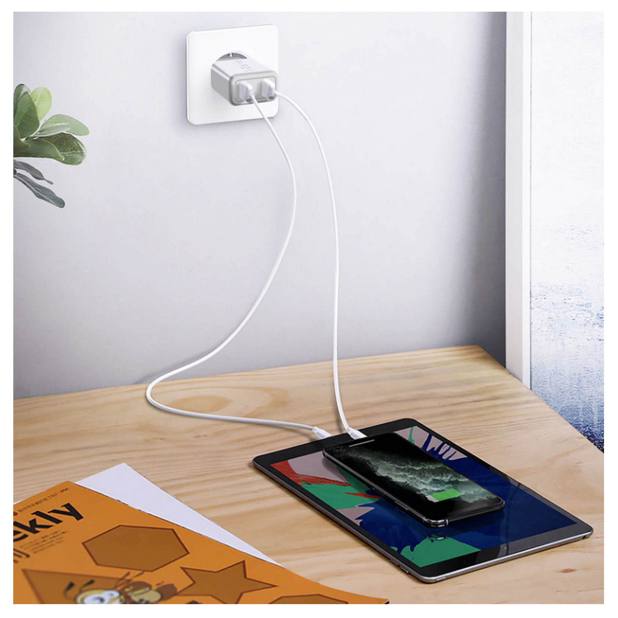 Voir la diapositive 2 : Akashi Chargeur secteur AKASHI ALTACQC20LITWH