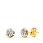 L'ATELIER D'AZUR Boucles d'Oreilles Or 18 Carats 750 Jaune et Zirconiums